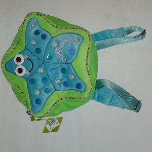 NWT Oilily Starfish Embellished Plush Backpack